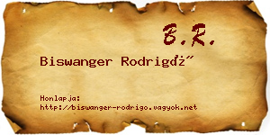 Biswanger Rodrigó névjegykártya